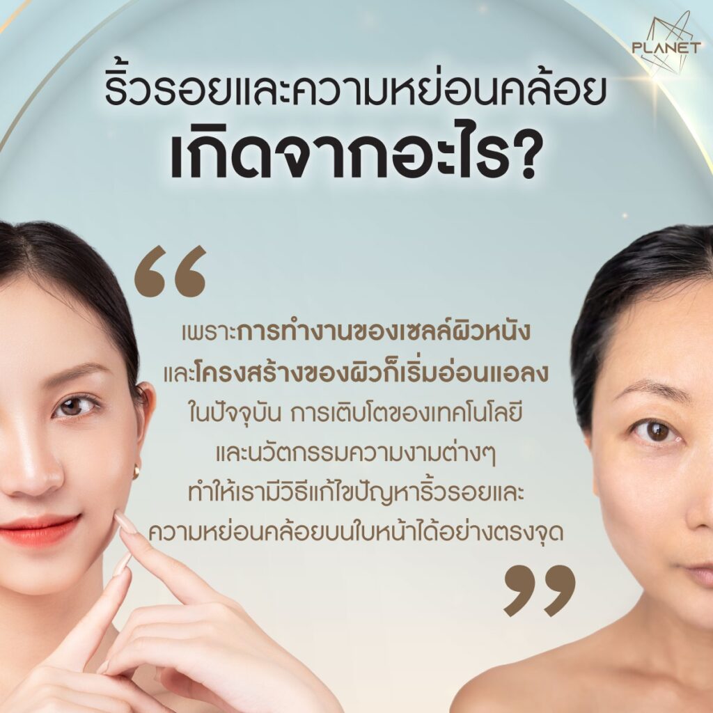 ริ้วรอยและความหย่อนคล้อย เกิดจากอะไร_